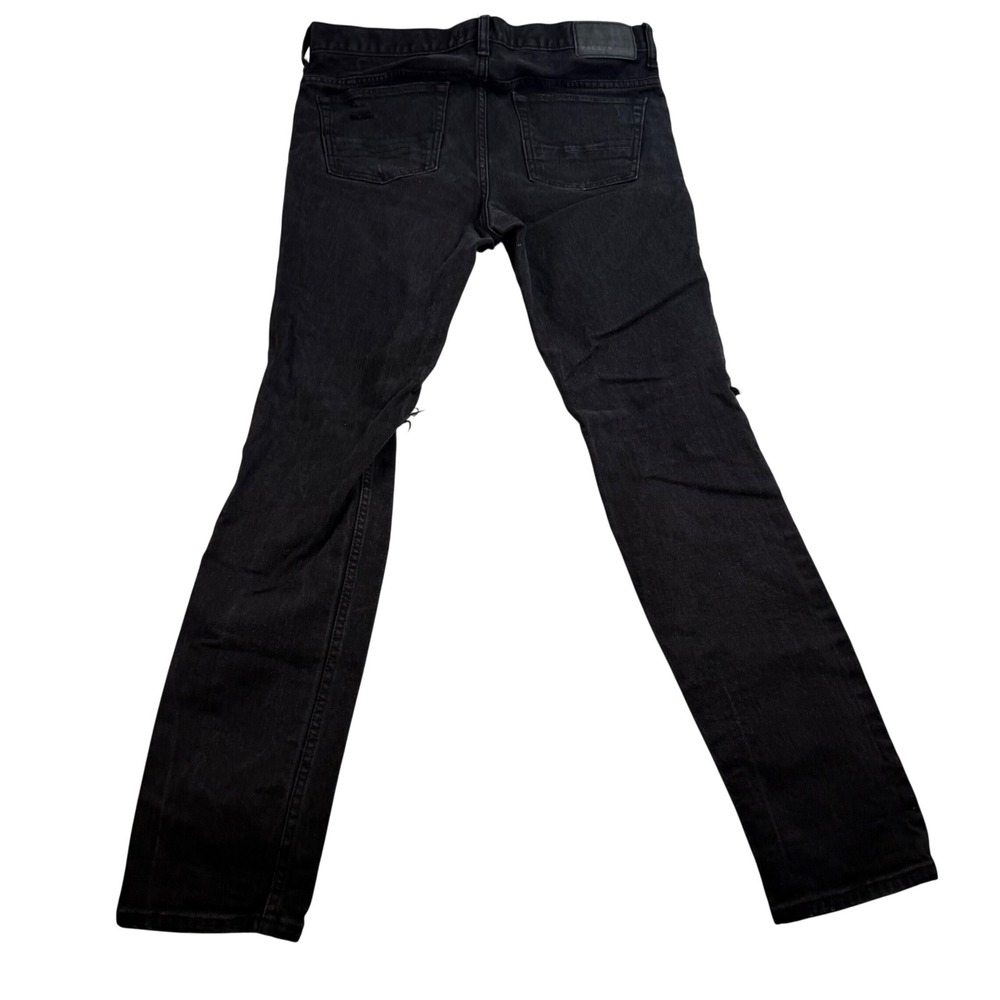 PacSun Stacked Skinny Jeans Mens 32x32 Distressed Ripped Black Denim Pants - Picture 2 of 9